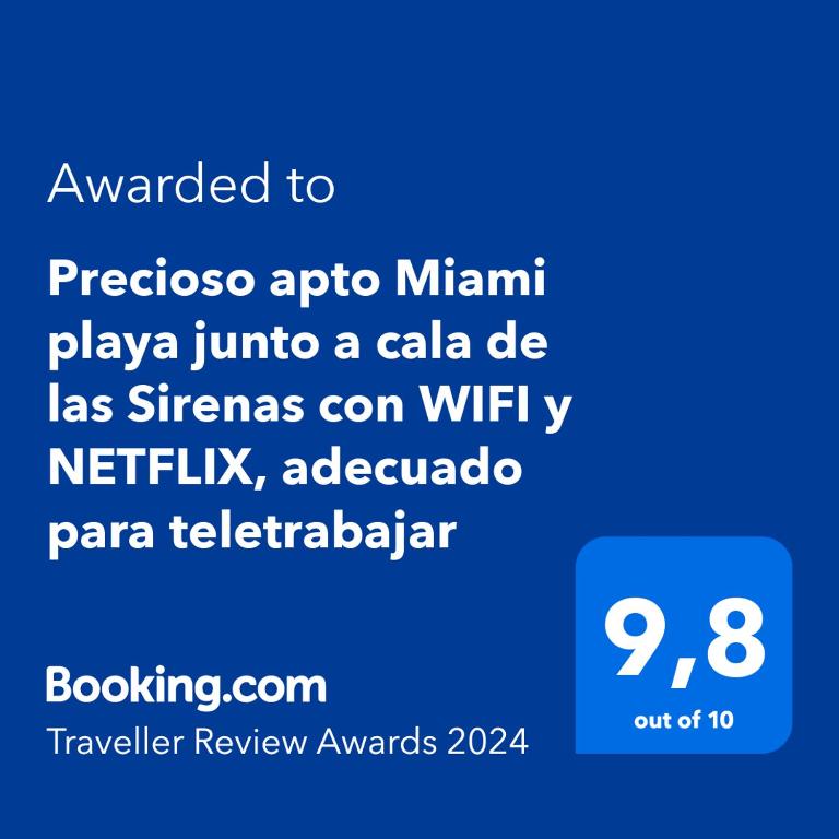 Fotografia z galérie ubytovania Precioso apto Miami primera linia playa cala de las Sirenas, con WIFI y NETFLIX, adecuado para teletrabajar v destinácii Miami Platja