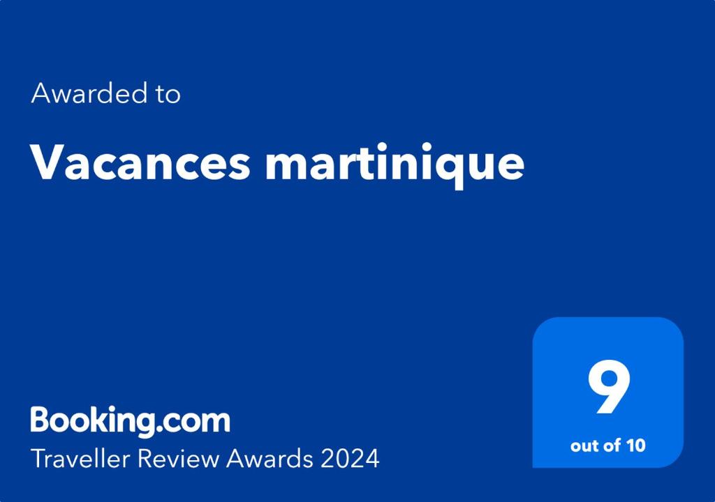 Certifikat, nagrada, logo ili neki drugi dokument izložen u objektu Vacances martinique
