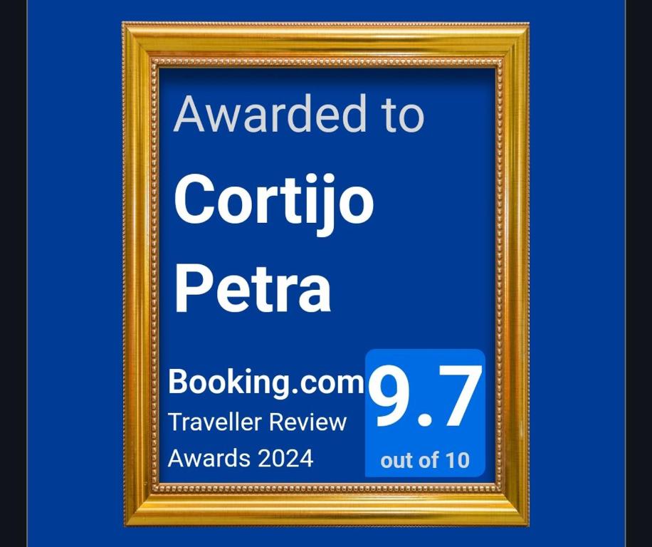 Certifikát, hodnocení, plakát nebo jiný dokument vystavený v ubytování Cortijo Petra