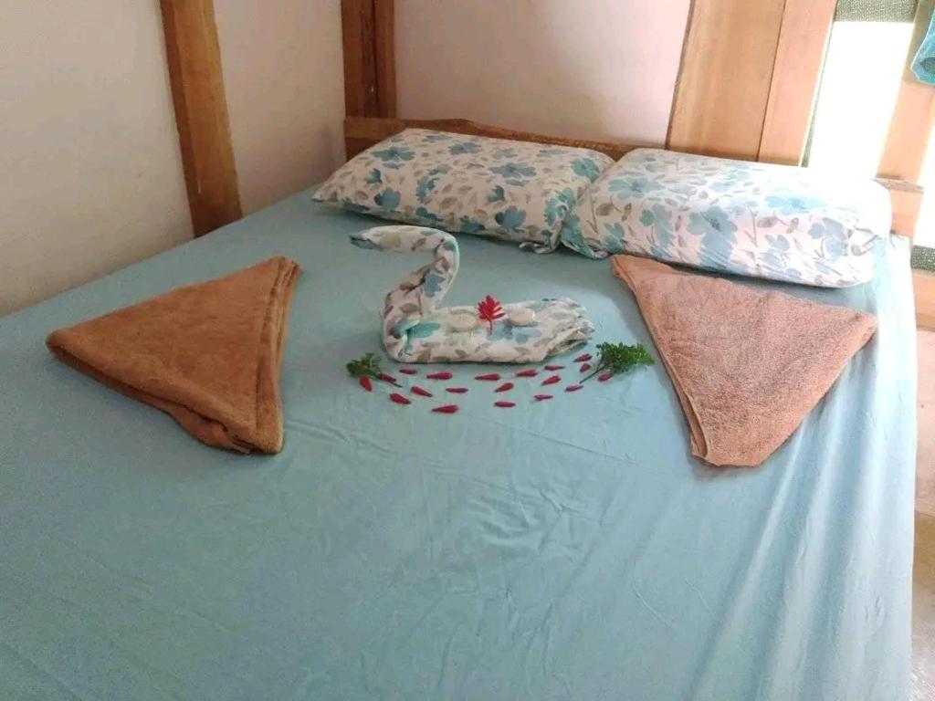 Katil atau katil-katil dalam bilik di Cabinas casa Jungla