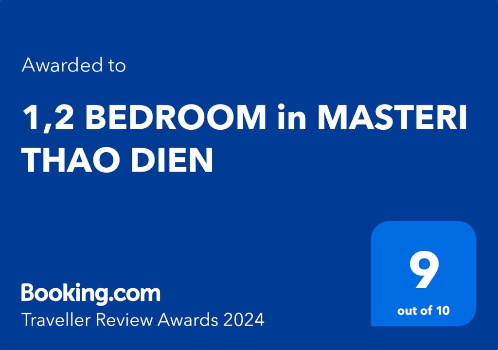 Et logo, certifikat, skilt eller en pris der bliver vist frem på 1,2 BEDROOM in MASTERI THAO DIEN