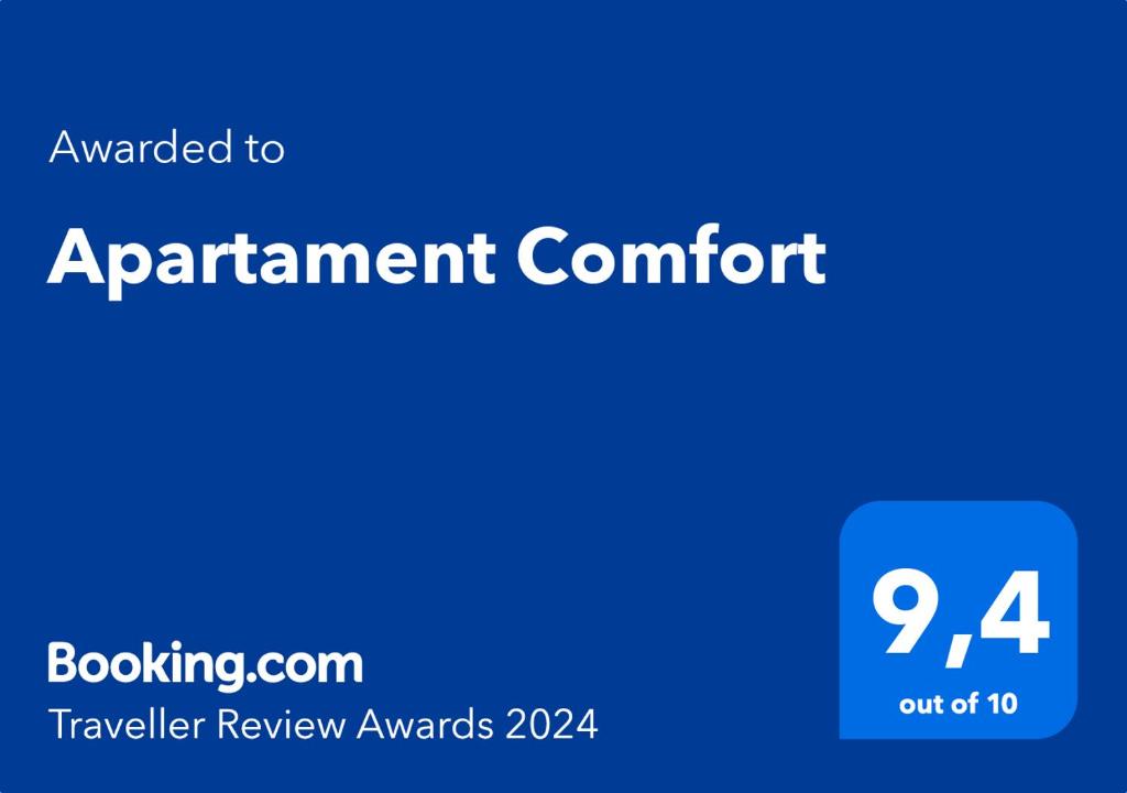 Certifikát, ocenenie alebo iný dokument vystavený v ubytovaní Apartament Comfort