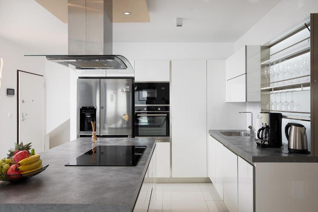 Kuchyň nebo kuchyňský kout v ubytování Apartments Sara II