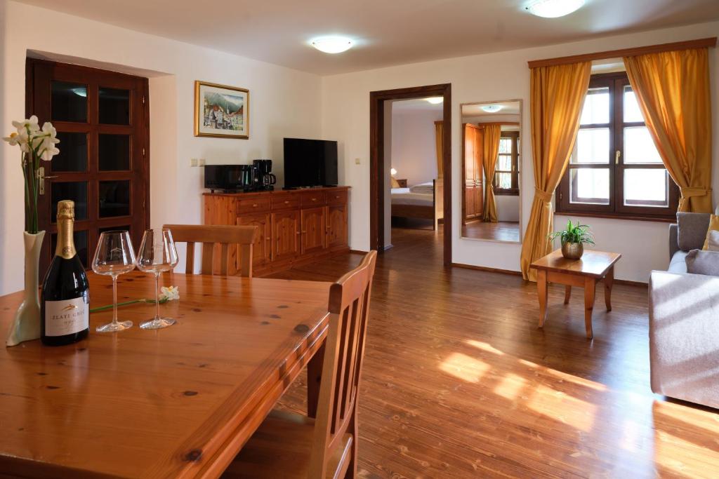 TV a/nebo společenská místnost v ubytování Wine Grower's Mansion Zlati Gric