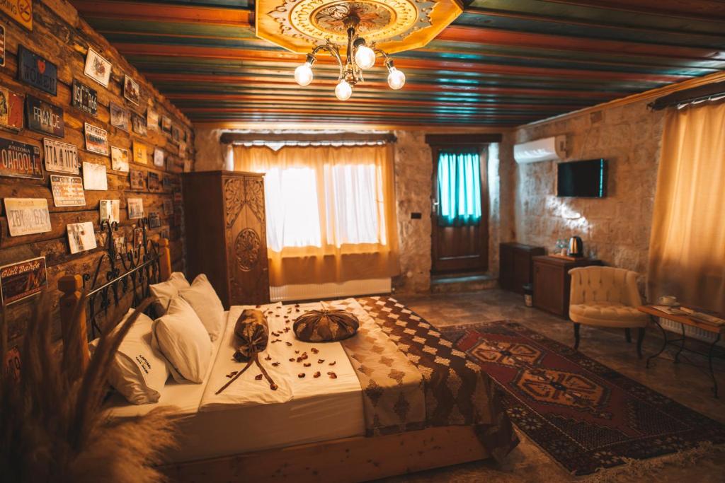 Posezení v ubytování Çavuşin Cave House-Cappadocia