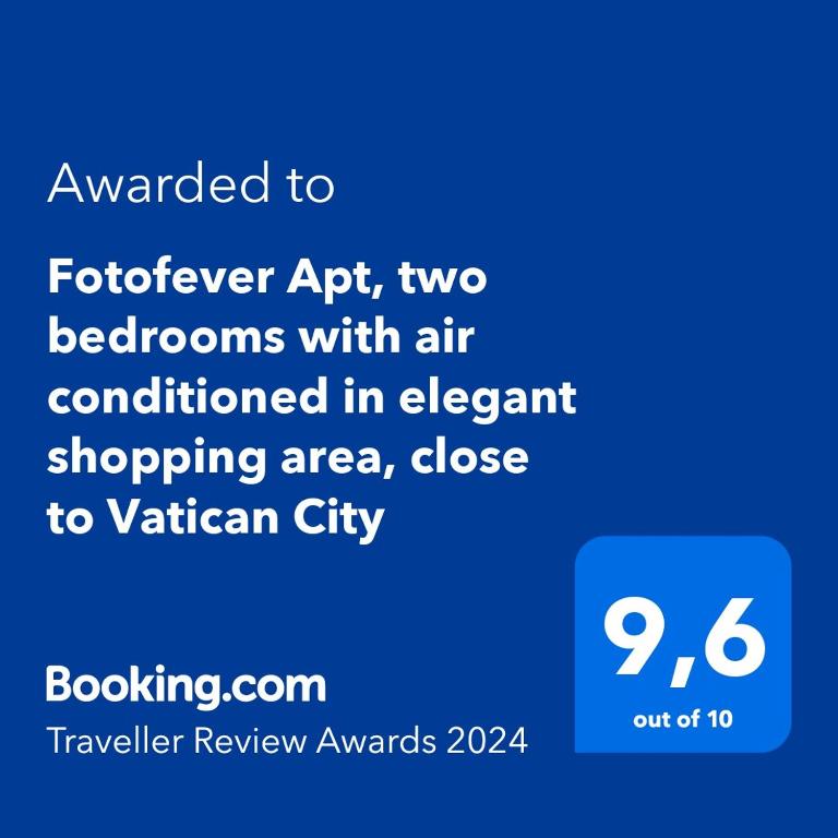 Fotofever Apt, two bedrooms with air conditioned in elegant shopping area, close to Vatican City tanúsítványa, márkajelzése vagy díja