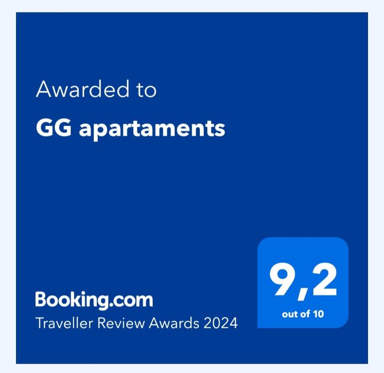 Certifikát, ocenenie alebo iný dokument vystavený v ubytovaní GG apartaments