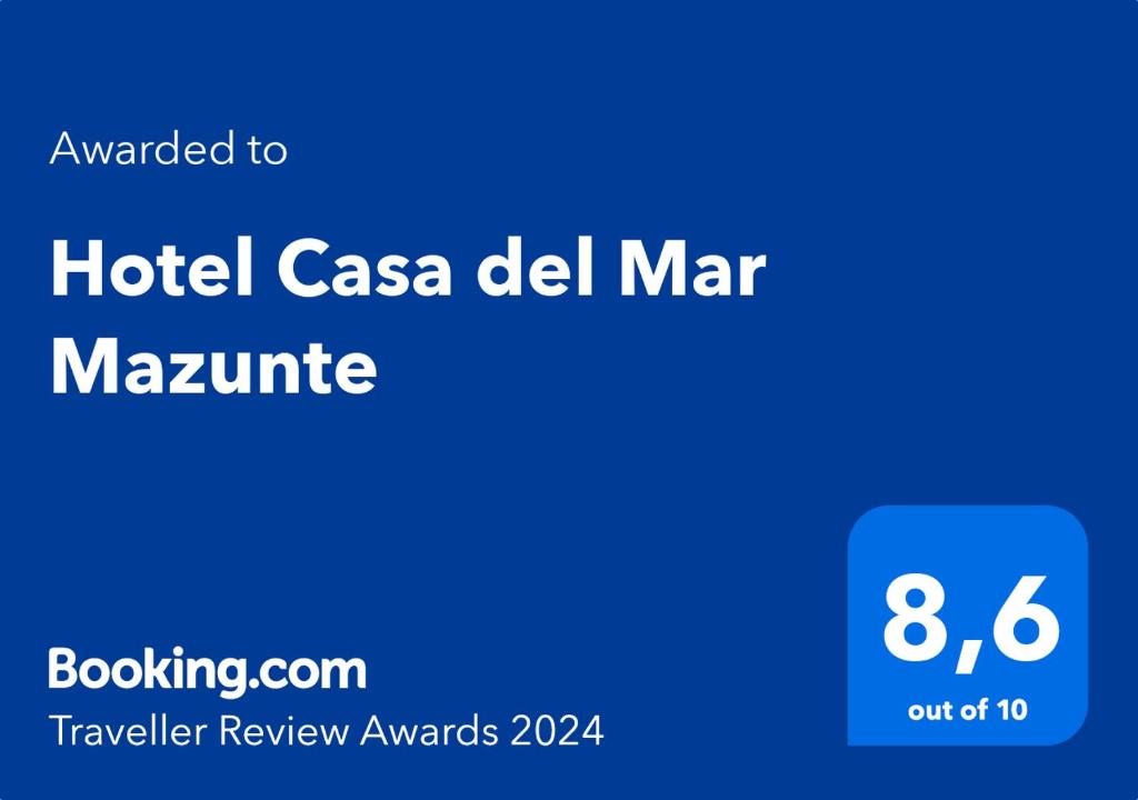En logo, et sertifikat eller et firmaskilt på Hotel Casa del Mar Mazunte