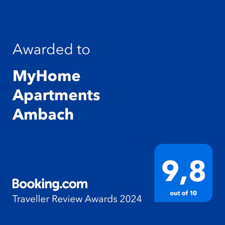 Certifikát, ocenenie alebo iný dokument vystavený v ubytovaní MyHome Apartments Ambach