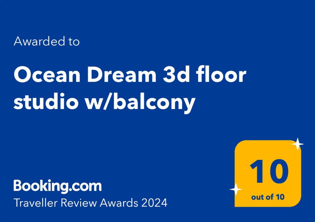 Certifikát, hodnocení, plakát nebo jiný dokument vystavený v ubytování Ocean Dream 3d floor studio w/balcony