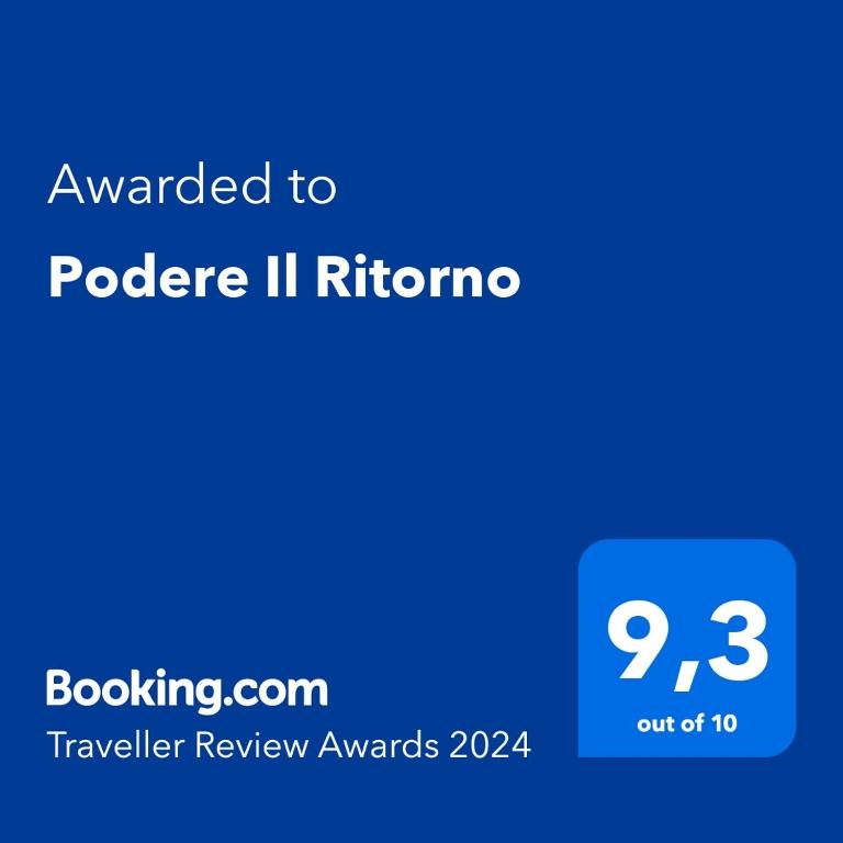a screenshot of a phone with the text awarded to producer ii rutherford at Podere Il Ritorno in Portoferraio