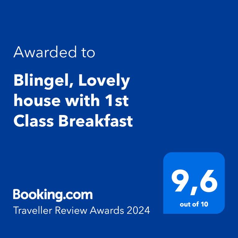 Certifikát, hodnocení, plakát nebo jiný dokument vystavený v ubytování Blingel, Lovely house with 1st Class Breakfast
