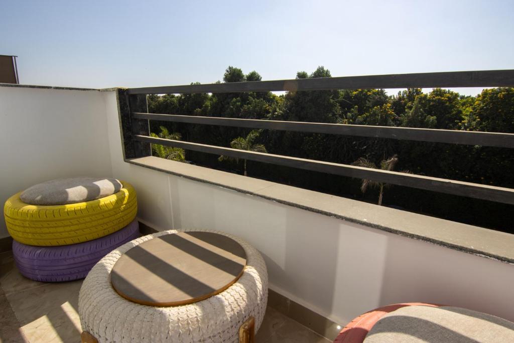 Balkón nebo terasa v ubytování Luxurious NEW CAIRO Mirage City 1 BRD Apartment