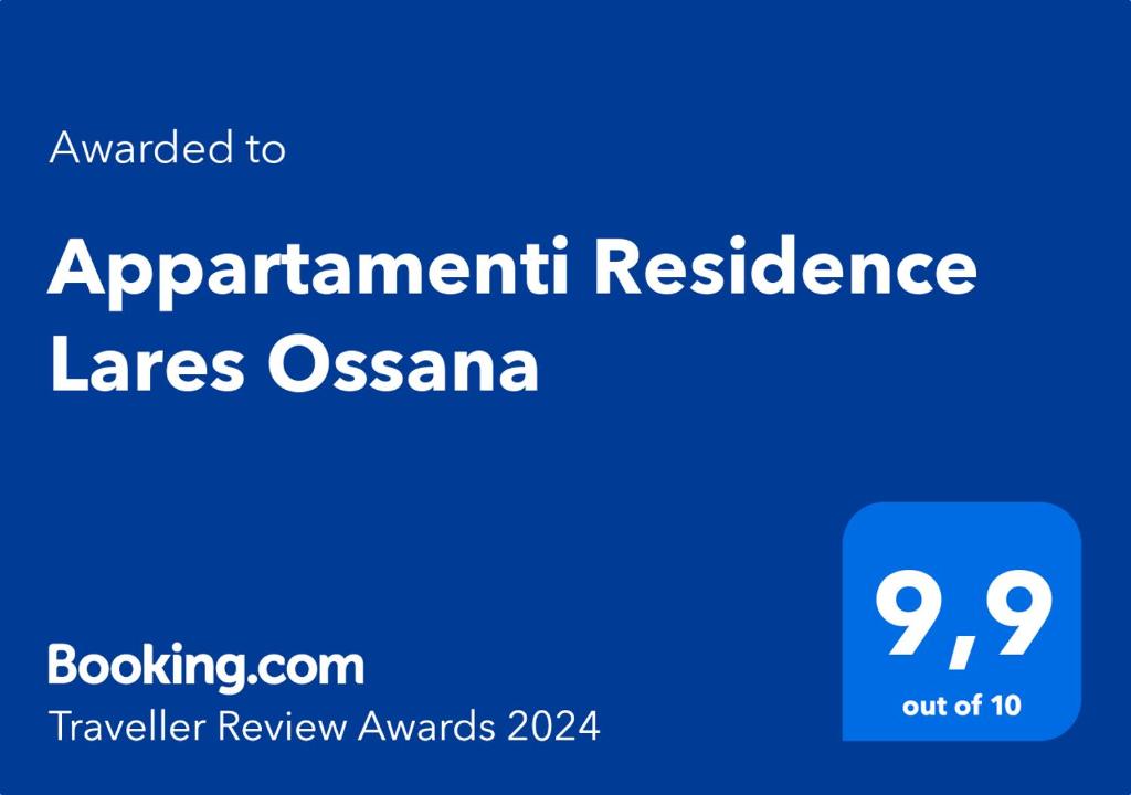 Certifikát, hodnocení, plakát nebo jiný dokument vystavený v ubytování Appartamenti Residence Lares Ossana