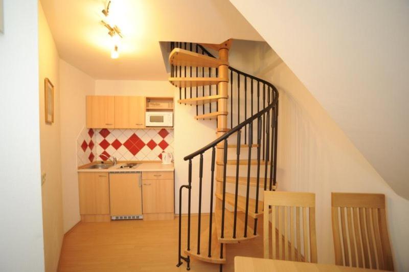 Kuchyň nebo kuchyňský kout v ubytování Appartementhaus Hochegg