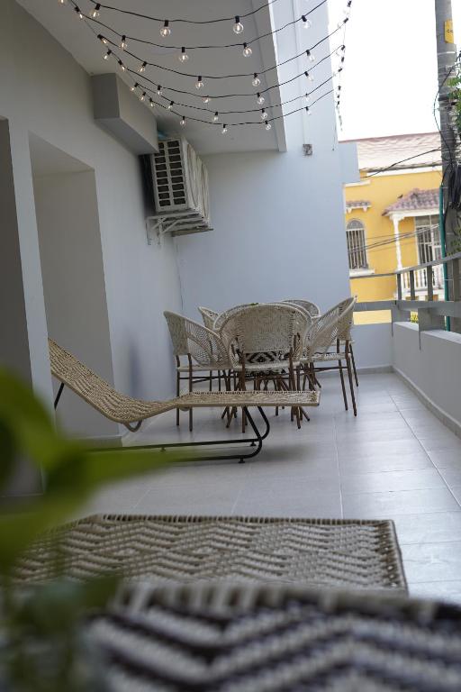 Rõdu või terrass majutusasutuses Hotel Dorado Plaza Getsemaní