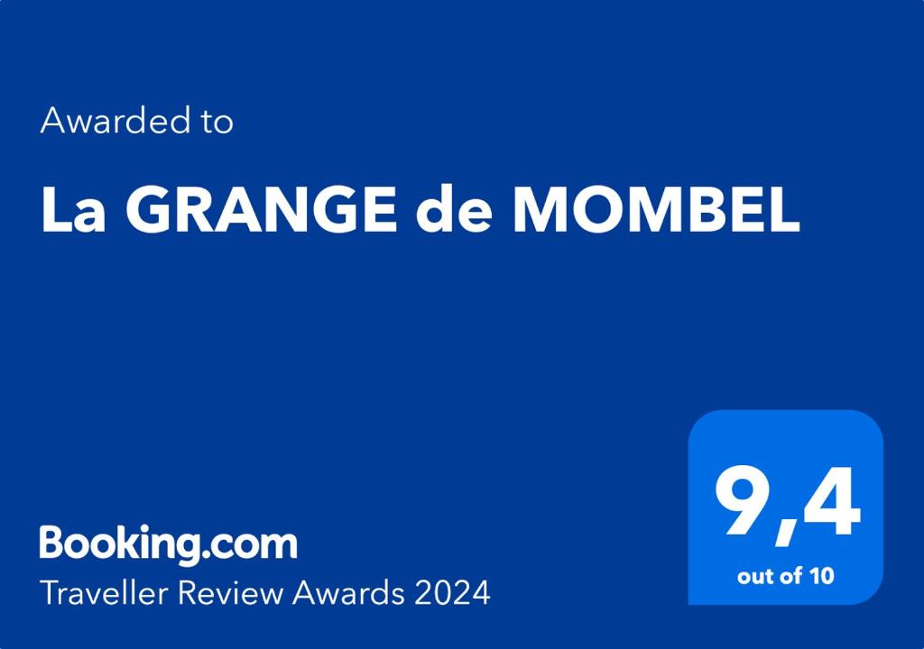 a blue rectangle with the words la grange de mouncil at La GRANGE de MOMBEL in Losse