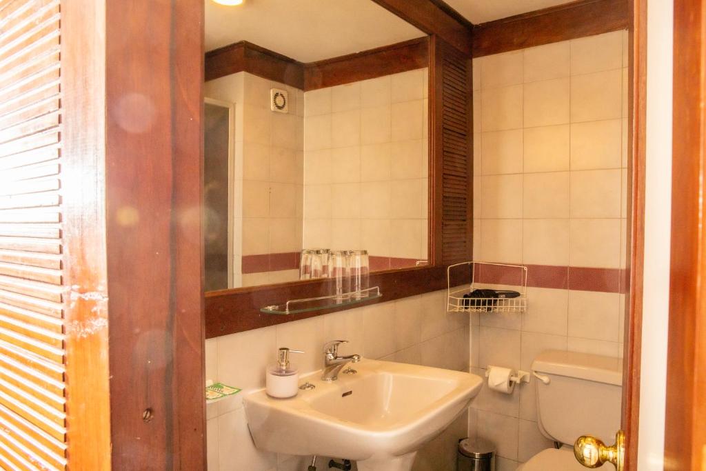 Koupelna v ubytování Hotel Hosteria Entre Lagos