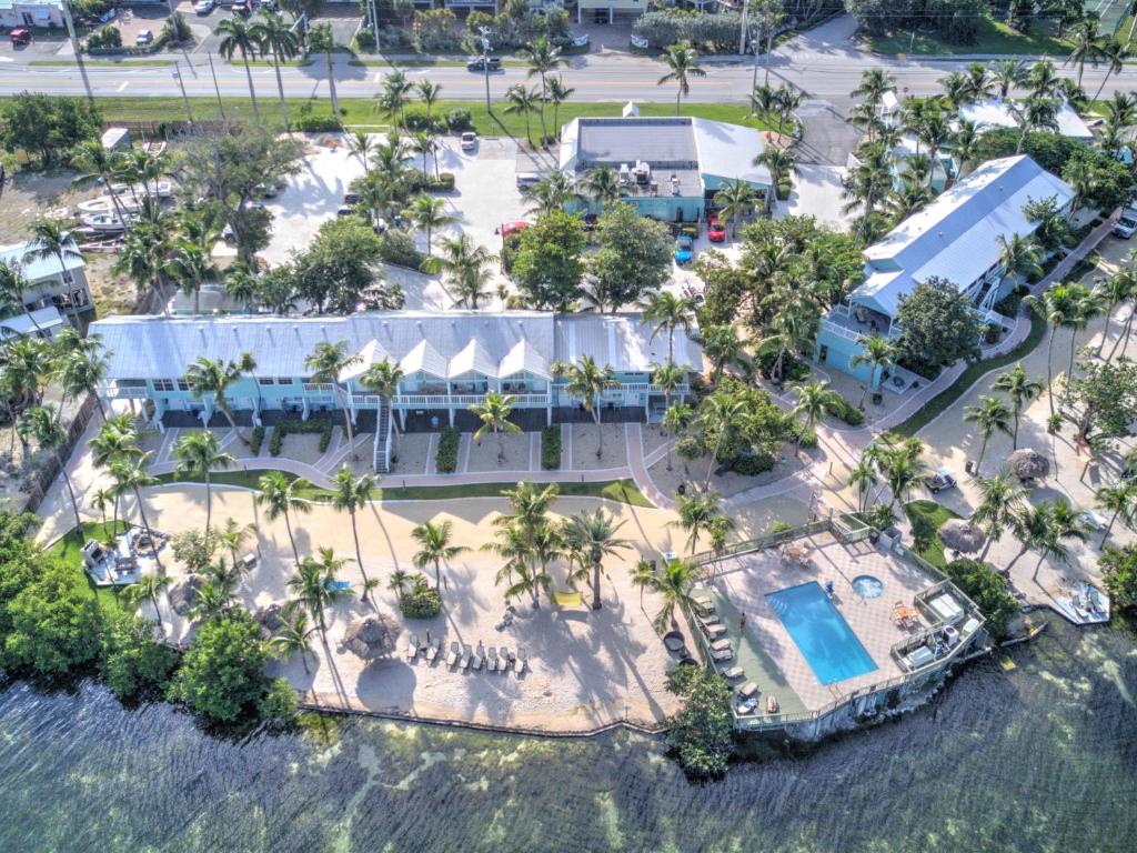 an aerial view of a resort with a swimming pool at Lime Tree Bay Resort in Islamorada