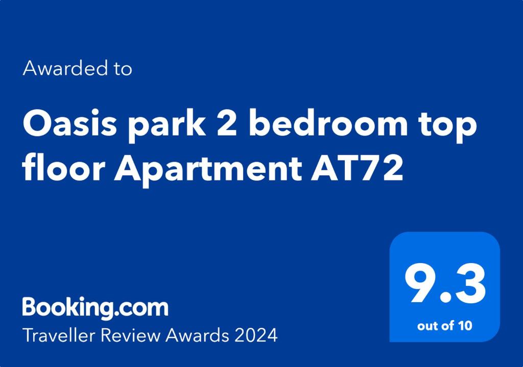 a flyer for a floor appointment with a blue at Oasis park 2 bedroom top floor Apartment AT72 in Portimão