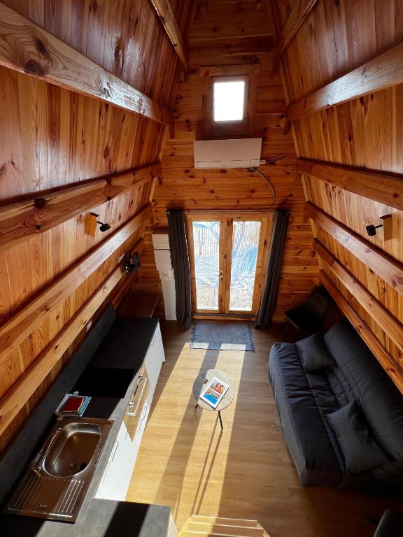 Posezení v ubytování Cabane Ardennaise