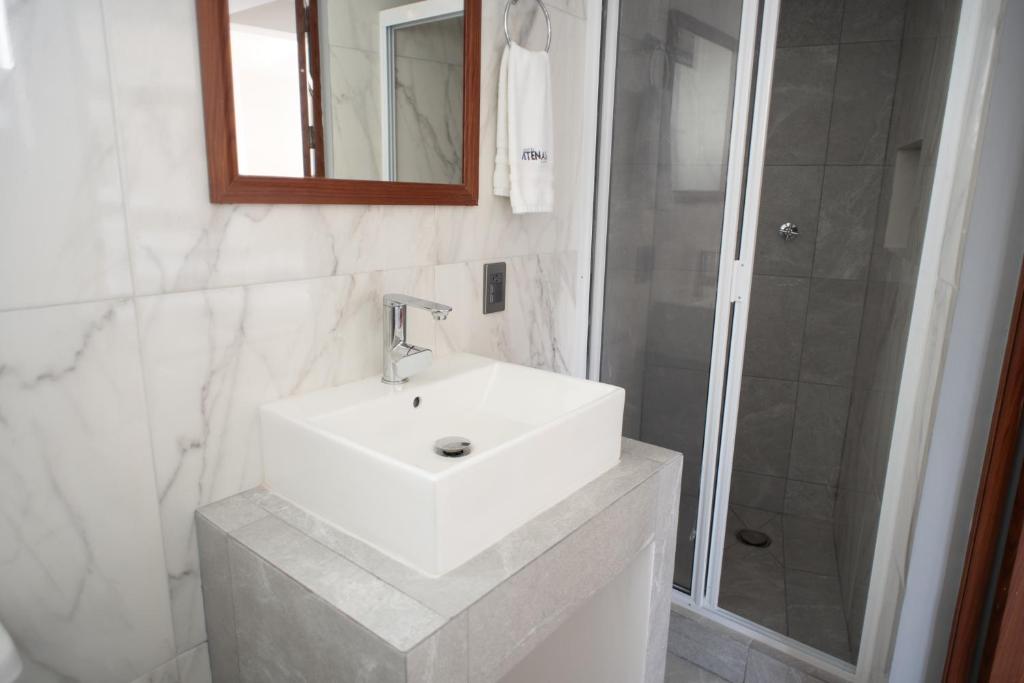 Koupelna v ubytování Hotel Atenas