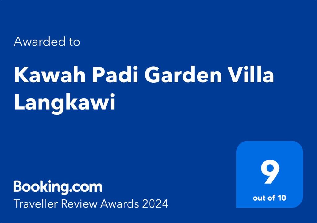 Certifikát, hodnocení, plakát nebo jiný dokument vystavený v ubytování Kawah Padi Garden Villa Langkawi