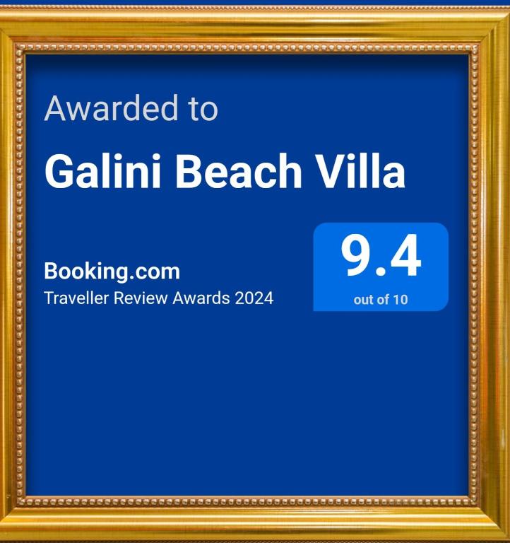 Certifikát, ocenenie alebo iný dokument vystavený v ubytovaní Galini Beach Villa