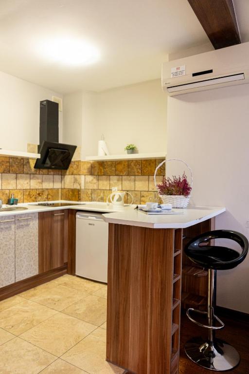 Kuchyň nebo kuchyňský kout v ubytování Apartamenty Przemyśl