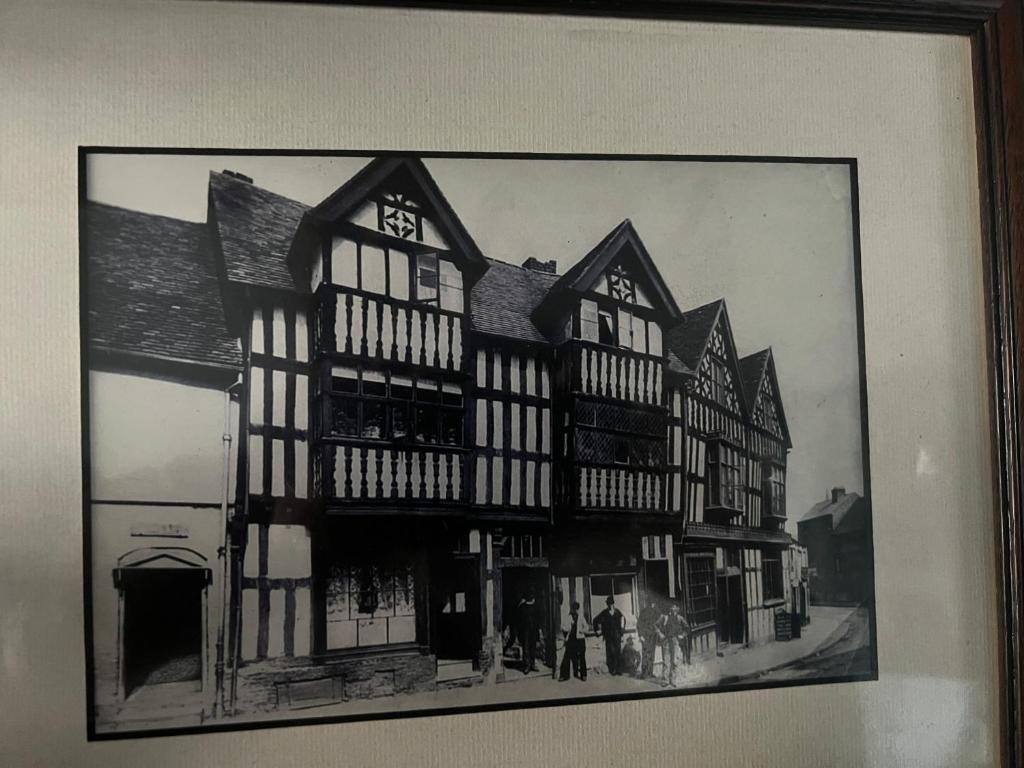 a black and white picture of a building at Little Libertys in Shrewsbury