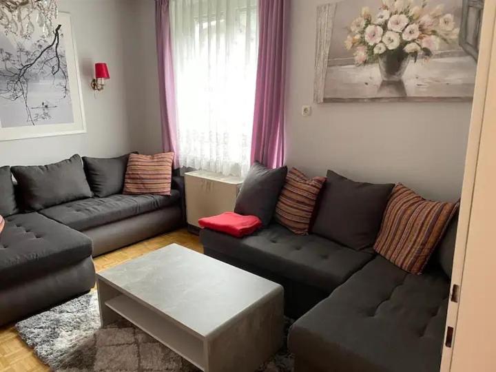sala de estar con sofá y mesa en Spacious 2 bedroom apartment Zell-am-See town center, en Zell am See