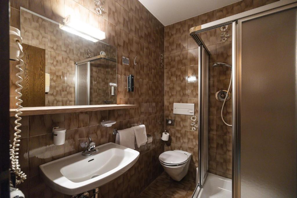 Koupelna v ubytování Hotel Mühlwald