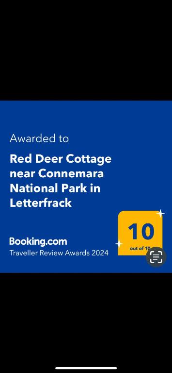 Certifikát, hodnocení, plakát nebo jiný dokument vystavený v ubytování Red Deer Cottage near Connemara National Park in Letterfrack