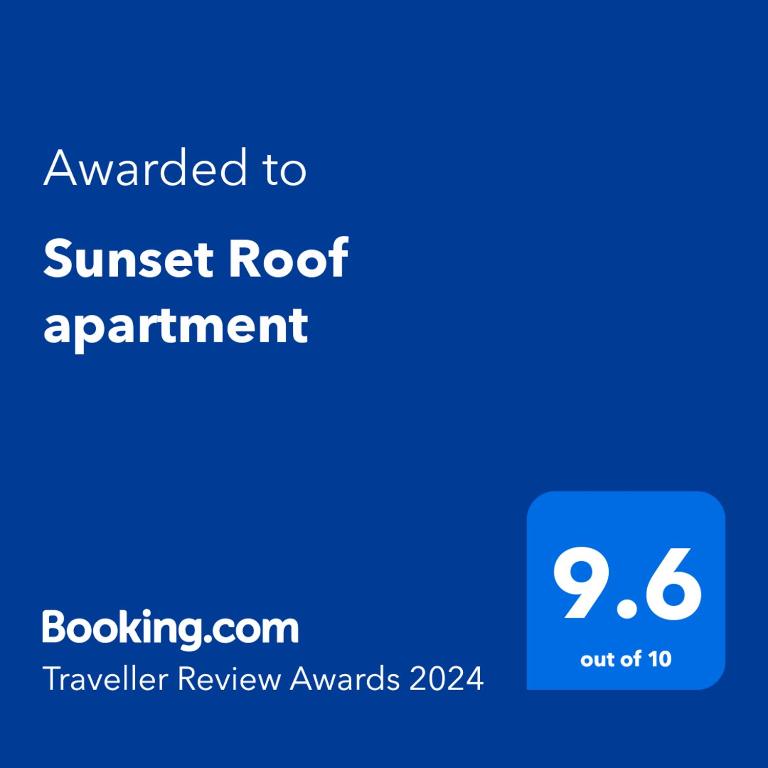 Certifikát, hodnocení, plakát nebo jiný dokument vystavený v ubytování Sunset Roof apartment