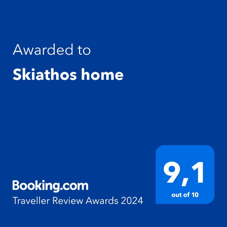 Certifikát, ocenenie alebo iný dokument vystavený v ubytovaní Skiathos home