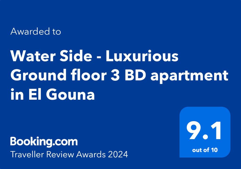 Certifikát, hodnocení, plakát nebo jiný dokument vystavený v ubytování Water Side - Luxurious Ground floor 3 BD Apartment in El Gouna-Red Sea