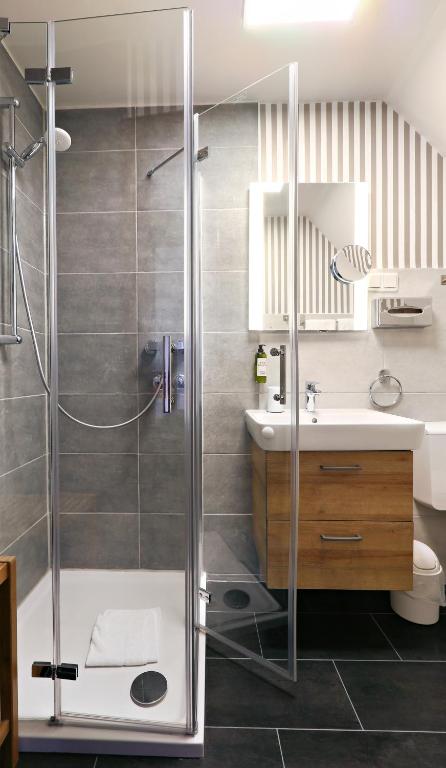 Koupelna v ubytování Hotel Vorderburg