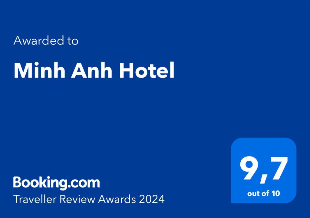 una pantalla azul con el texto momia amir hotel en Minh Anh Hotel, en Phu Quoc