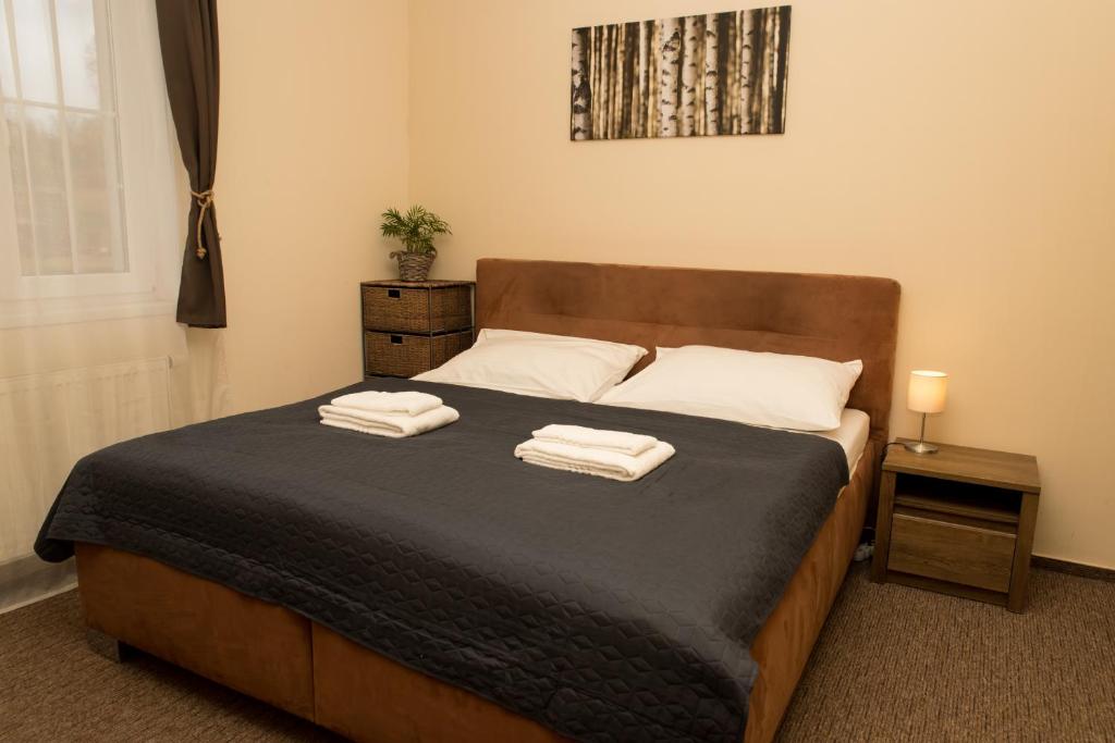 Postel nebo postele na pokoji v ubytování Valnovka Wellness Hotel