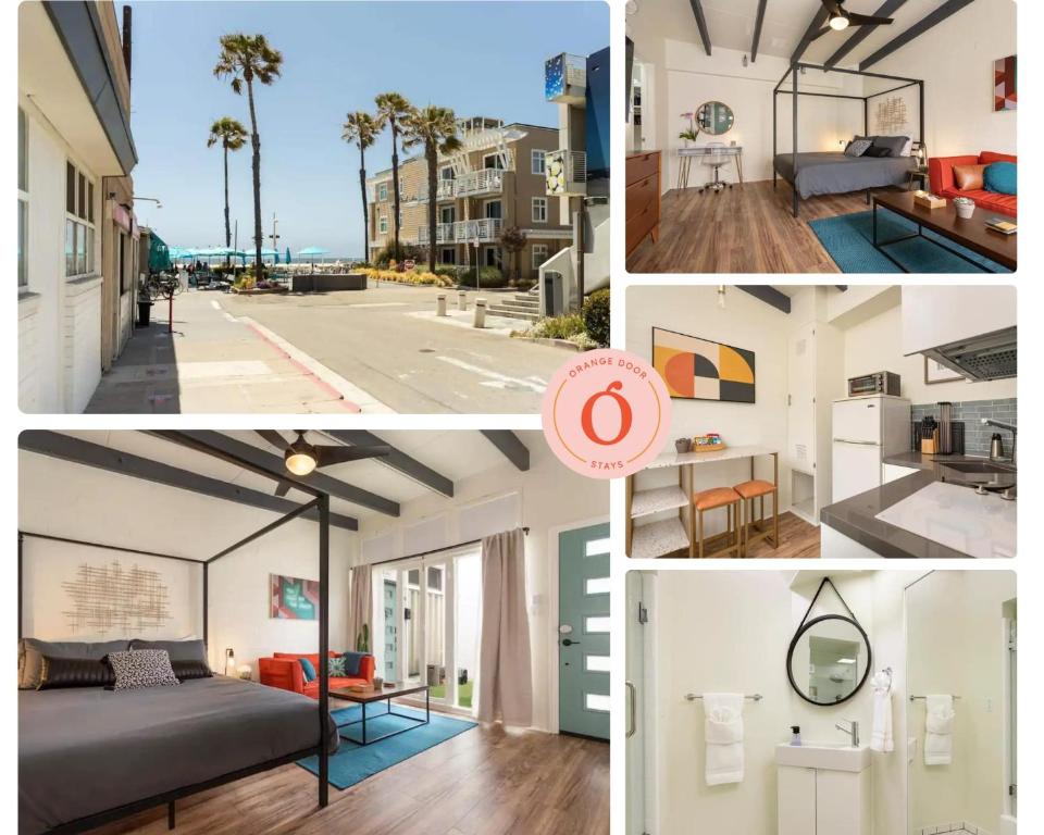 a collage of photos of a house at Stylish Hermosa Pier Getaway plus free parking in Hermosa Beach