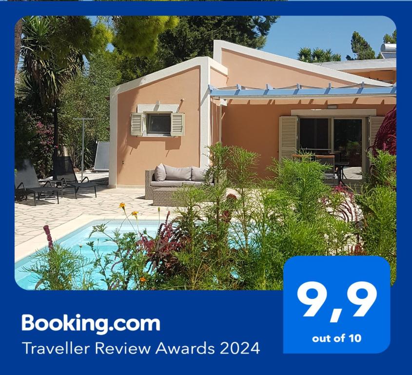 a rental review of a house with a pool at Ponderosa in Lixouri