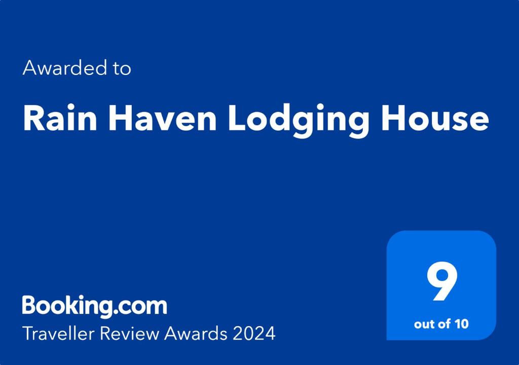 Certifikát, hodnocení, plakát nebo jiný dokument vystavený v ubytování Rain Haven Lodging House