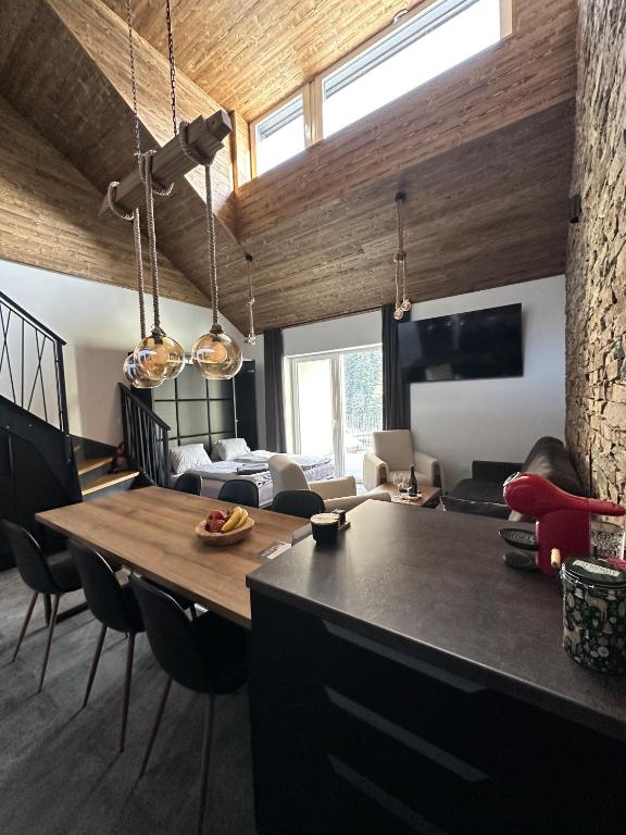 Kuchyň nebo kuchyňský kout v ubytování Luxusní Apartmány Domovjanka - LYSÁ HORA, SMRK, KMÍNEK, SLAVÍČ