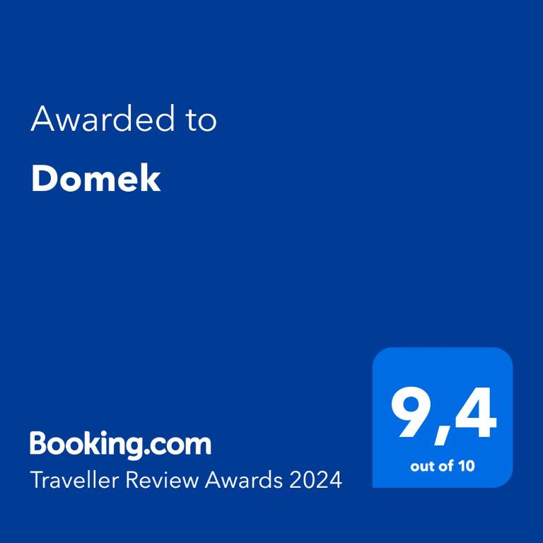 Certifikát, hodnocení, plakát nebo jiný dokument vystavený v ubytování Domek