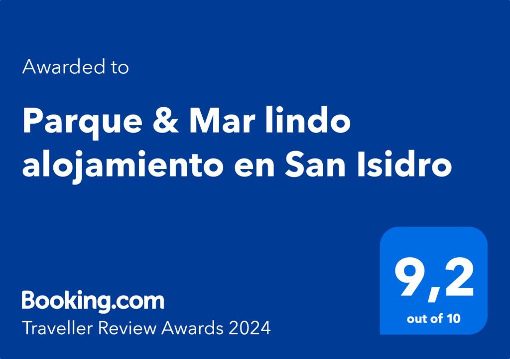 リマにあるParque & Mar lindo alojamiento en San Isidroの青い看板