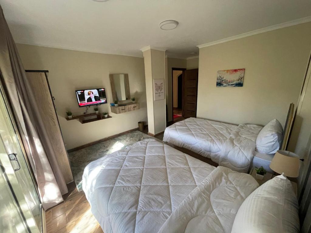 Televiisor ja/või meelelahutuskeskus majutusasutuses Malek Pyramids Guest House