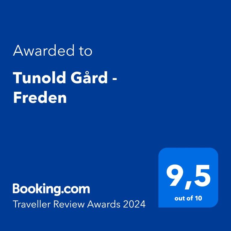 Certifikát, hodnocení, plakát nebo jiný dokument vystavený v ubytování Tunold Gård - Freden