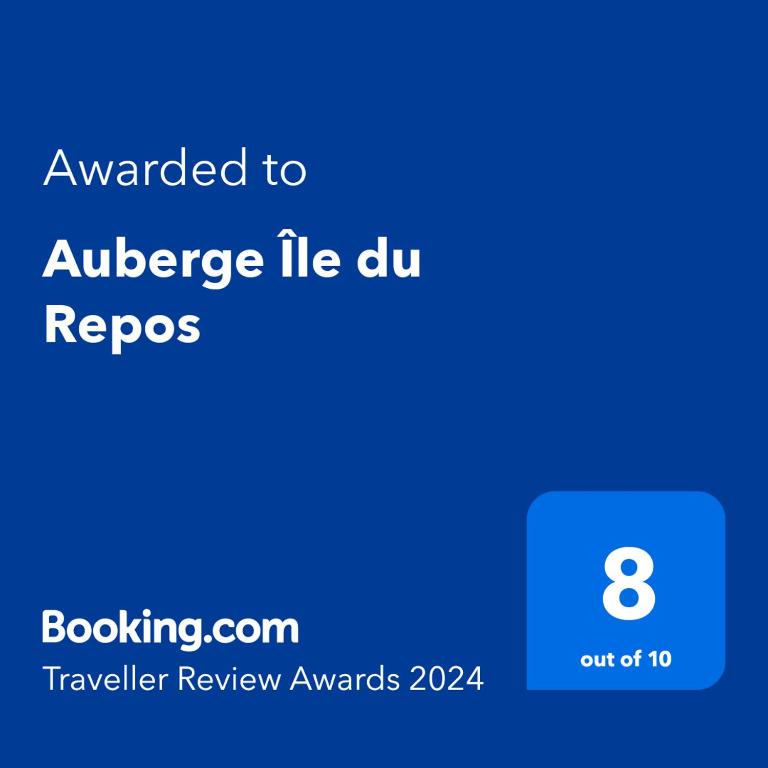 a screenshot of a cell phone with the text awarded to envelope lie cull reps at Auberge Île du Repos in Honfleur