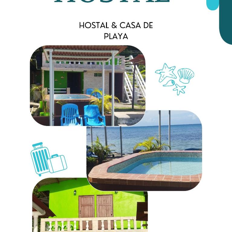 Bazén v ubytování Ofiuras Hostal nebo v jeho okolí