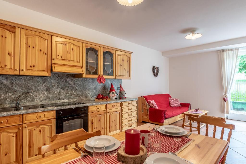Kuchyň nebo kuchyňský kout v ubytování Residence Stella